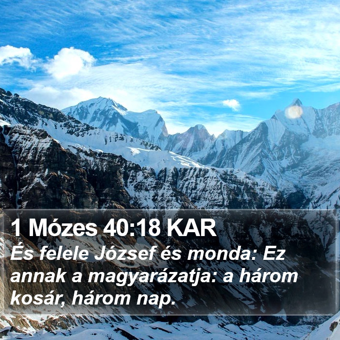 1 Mózes 40:18 KAR Bible Study