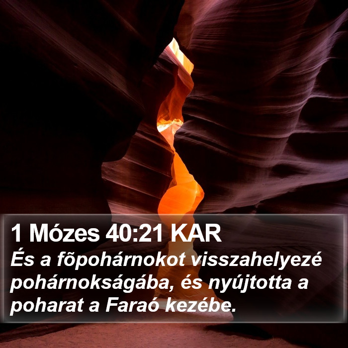 1 Mózes 40:21 KAR Bible Study