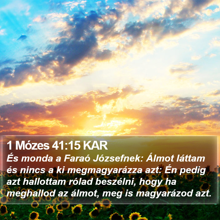 1 Mózes 41:15 KAR Bible Study