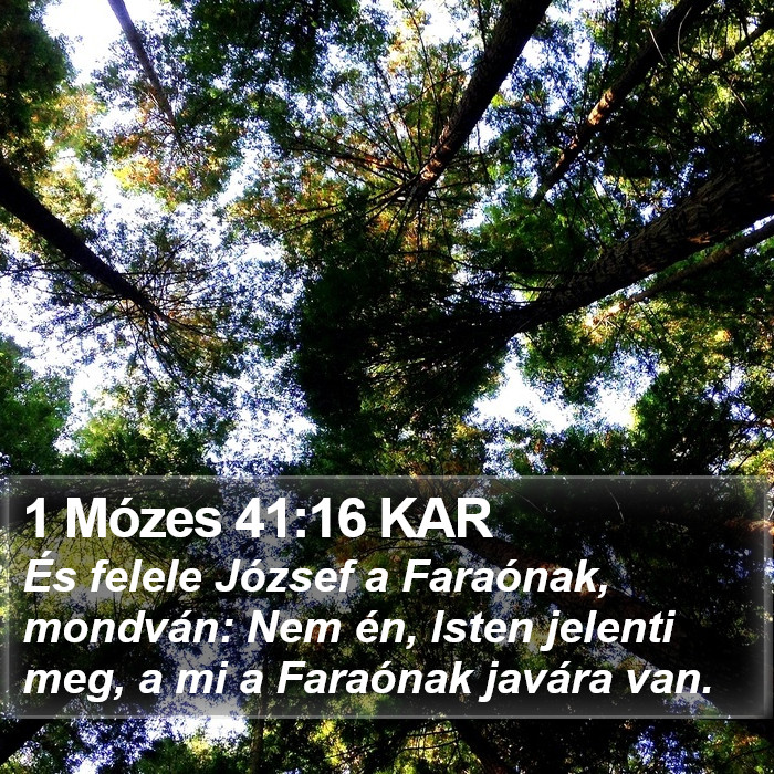 1 Mózes 41:16 KAR Bible Study