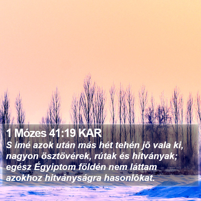 1 Mózes 41:19 KAR Bible Study