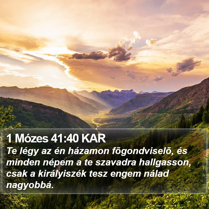 1 Mózes 41:40 KAR Bible Study