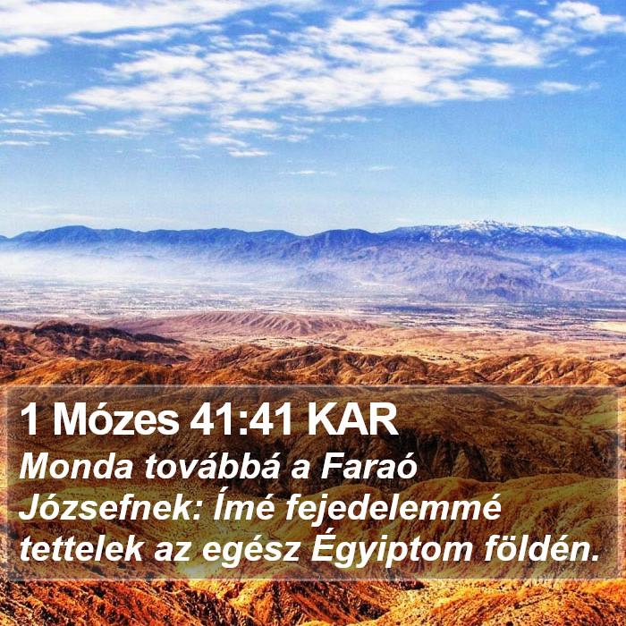 1 Mózes 41:41 KAR Bible Study