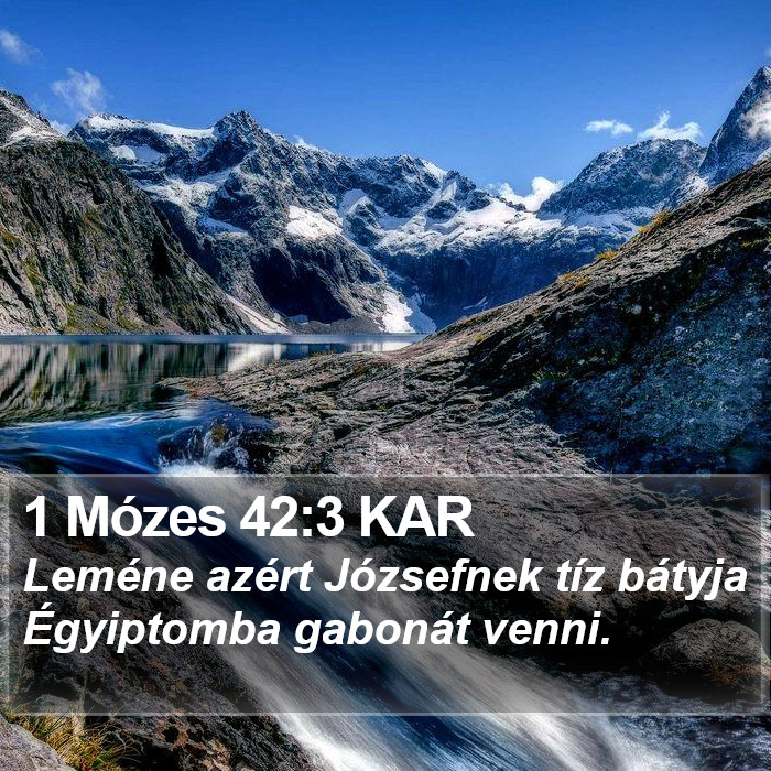 1 Mózes 42:3 KAR Bible Study