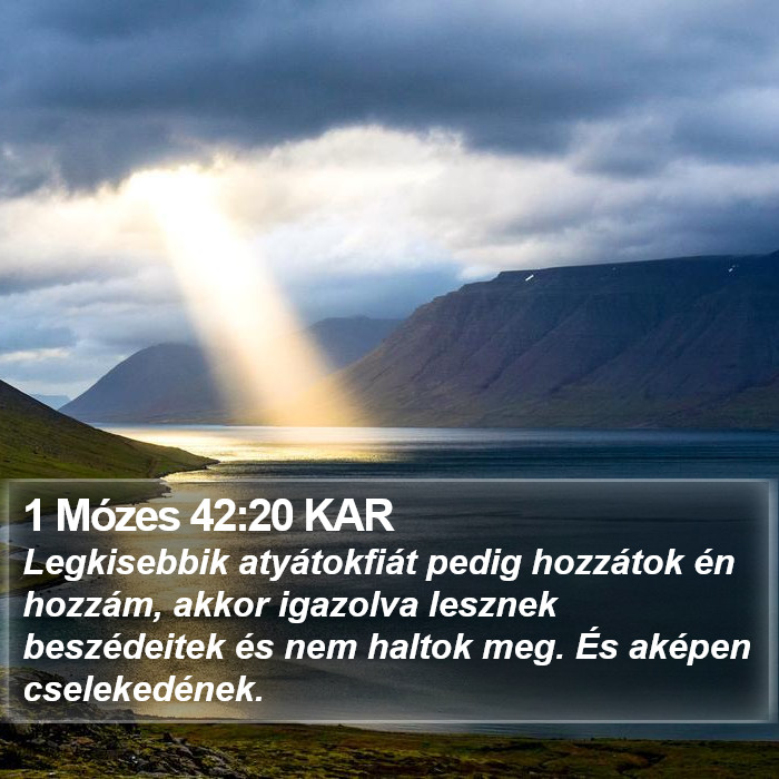 1 Mózes 42:20 KAR Bible Study