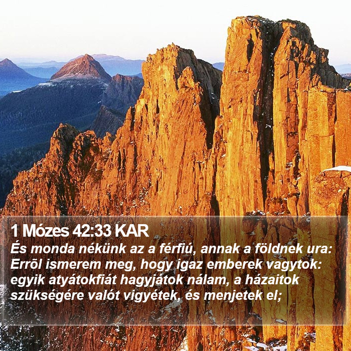 1 Mózes 42:33 KAR Bible Study