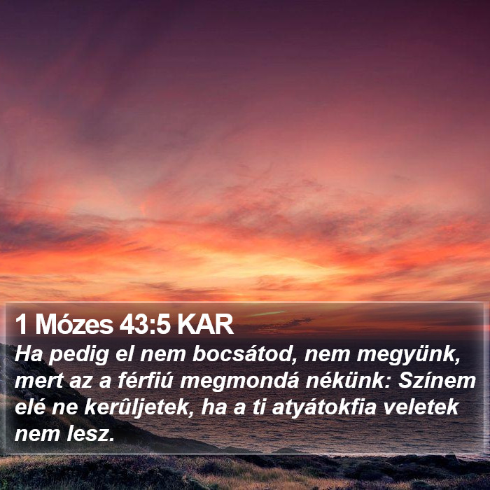 1 Mózes 43:5 KAR Bible Study