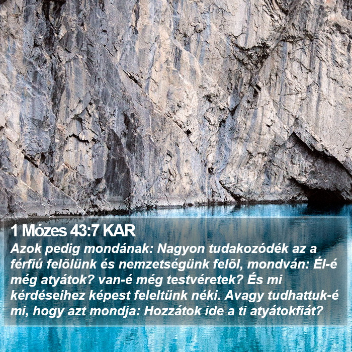 1 Mózes 43:7 KAR Bible Study