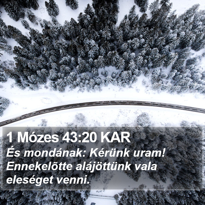 1 Mózes 43:20 KAR Bible Study
