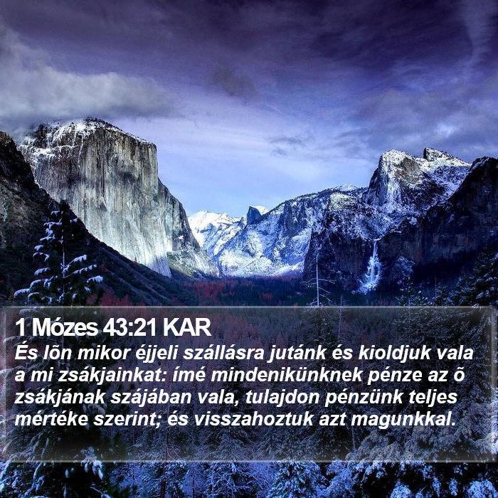 1 Mózes 43:21 KAR Bible Study
