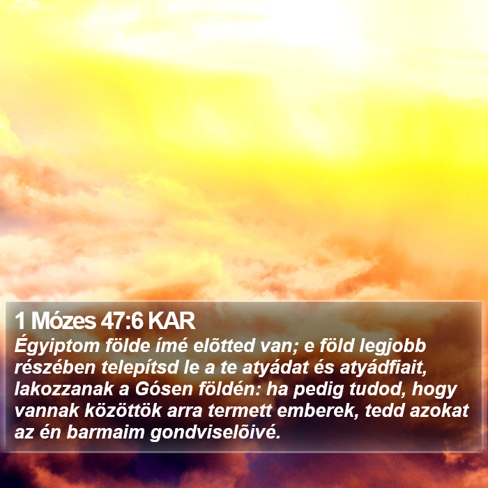 1 Mózes 47:6 KAR Bible Study