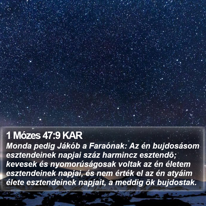 1 Mózes 47:9 KAR Bible Study