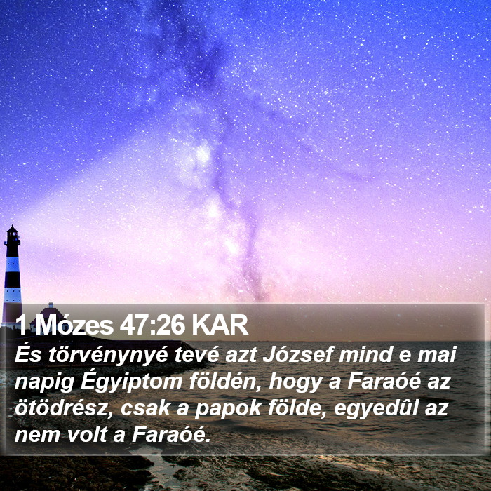 1 Mózes 47:26 KAR Bible Study