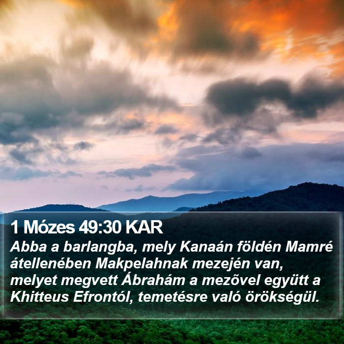 1 Mózes 49:30 KAR Bible Study