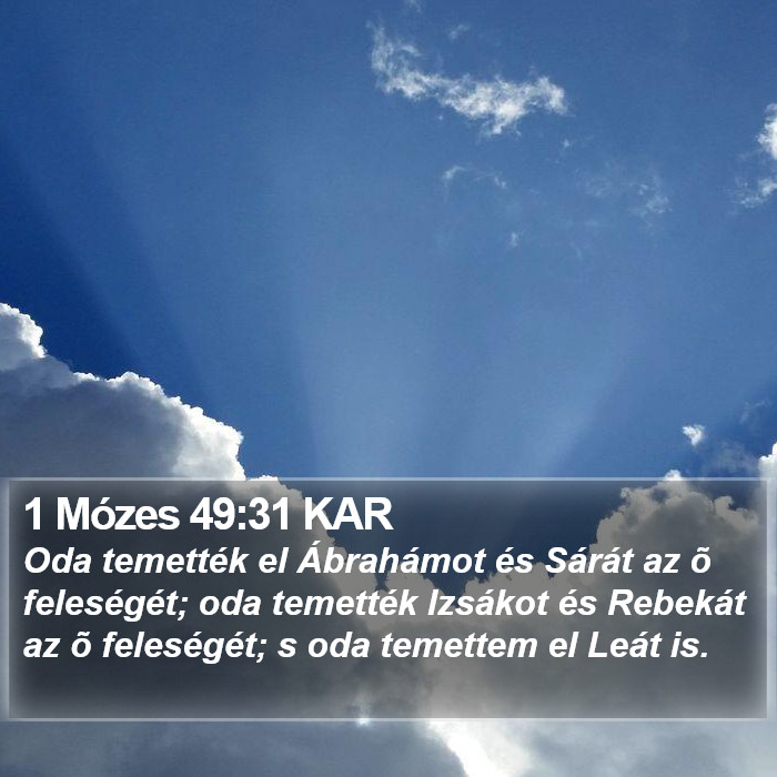 1 Mózes 49:31 KAR Bible Study