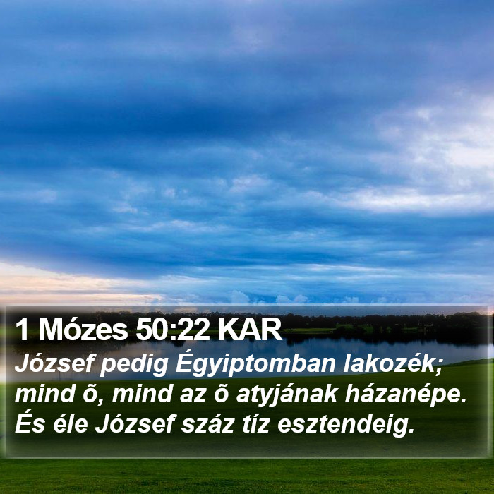 1 Mózes 50:22 KAR Bible Study