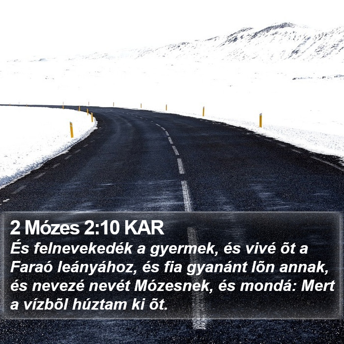 2 Mózes 2:10 KAR Bible Study