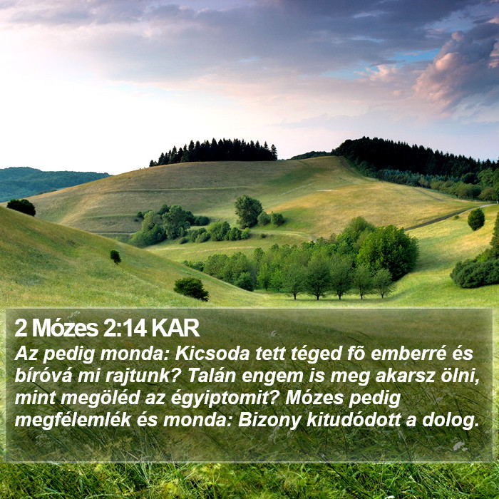 2 Mózes 2:14 KAR Bible Study