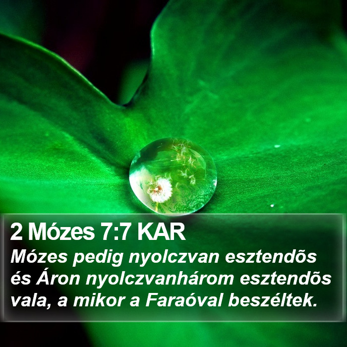 2 Mózes 7:7 KAR Bible Study