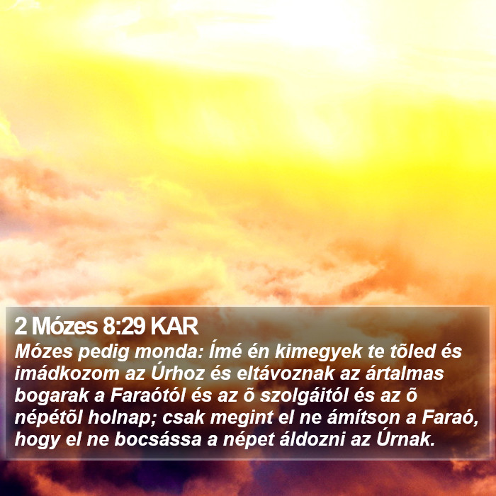 2 Mózes 8:29 KAR Bible Study