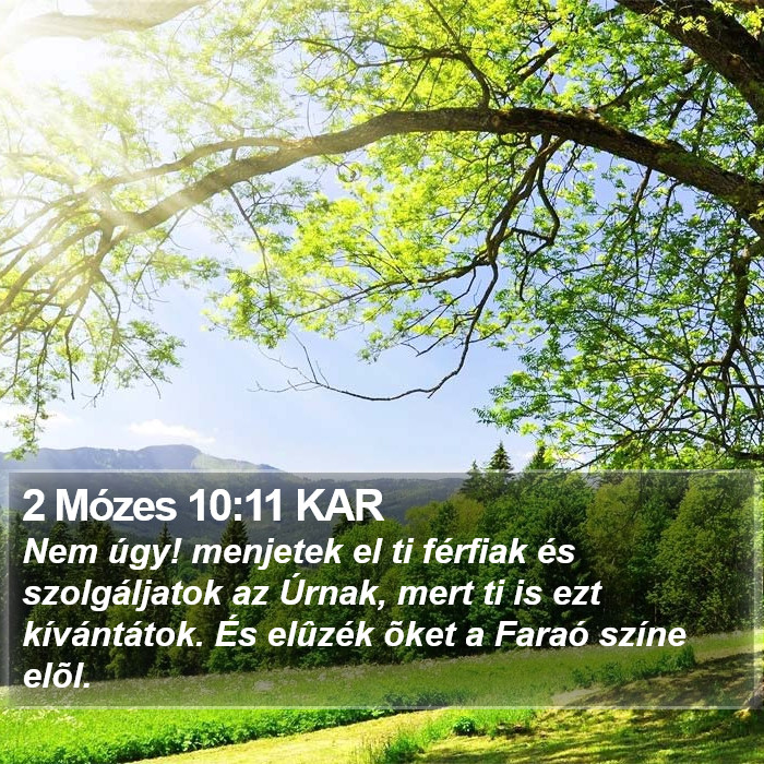 2 Mózes 10:11 KAR Bible Study