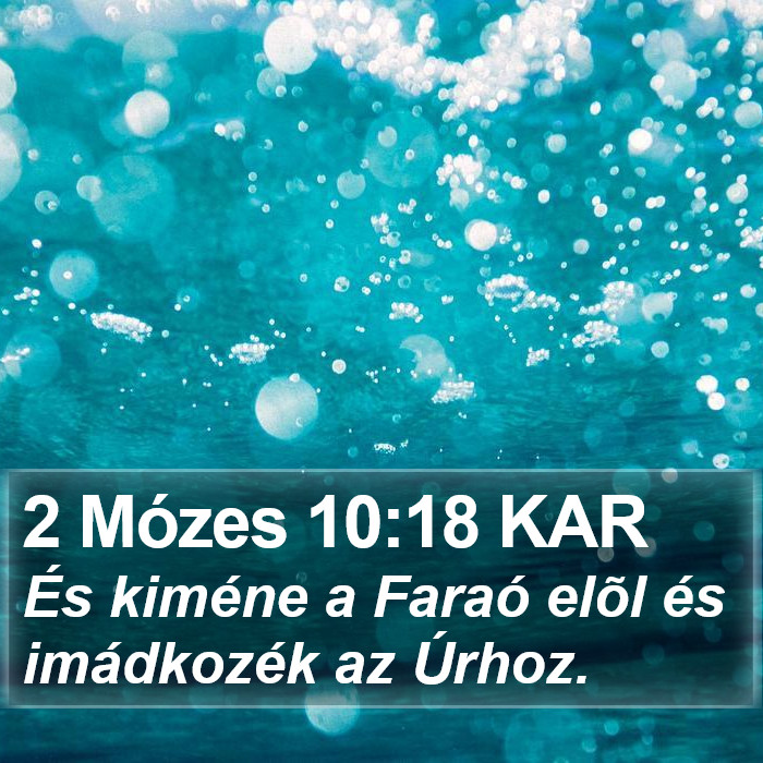 2 Mózes 10:18 KAR Bible Study