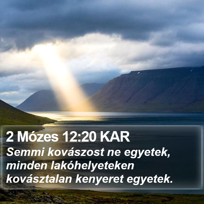 2 Mózes 12:20 KAR Bible Study