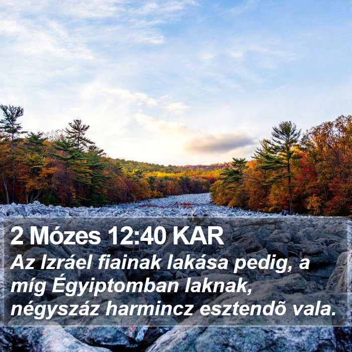 2 Mózes 12:40 KAR Bible Study