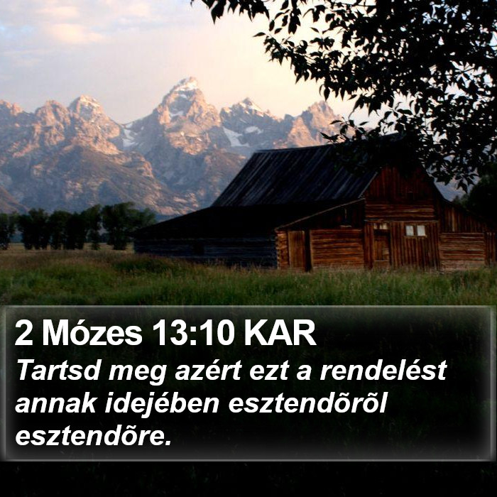 2 Mózes 13:10 KAR Bible Study