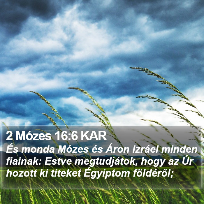 2 Mózes 16:6 KAR Bible Study