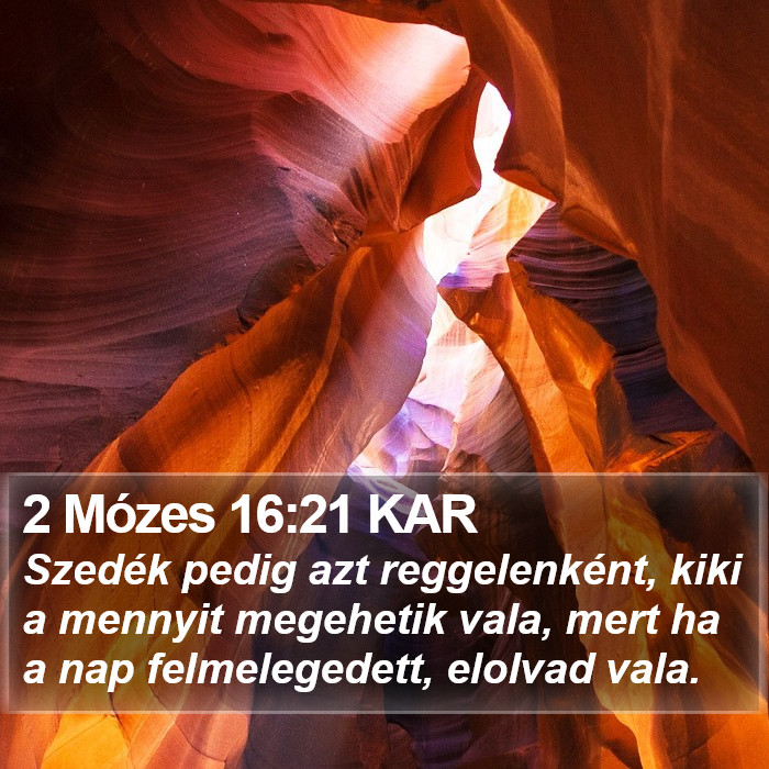 2 Mózes 16:21 KAR Bible Study