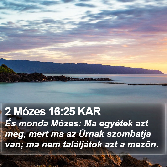 2 Mózes 16:25 KAR Bible Study