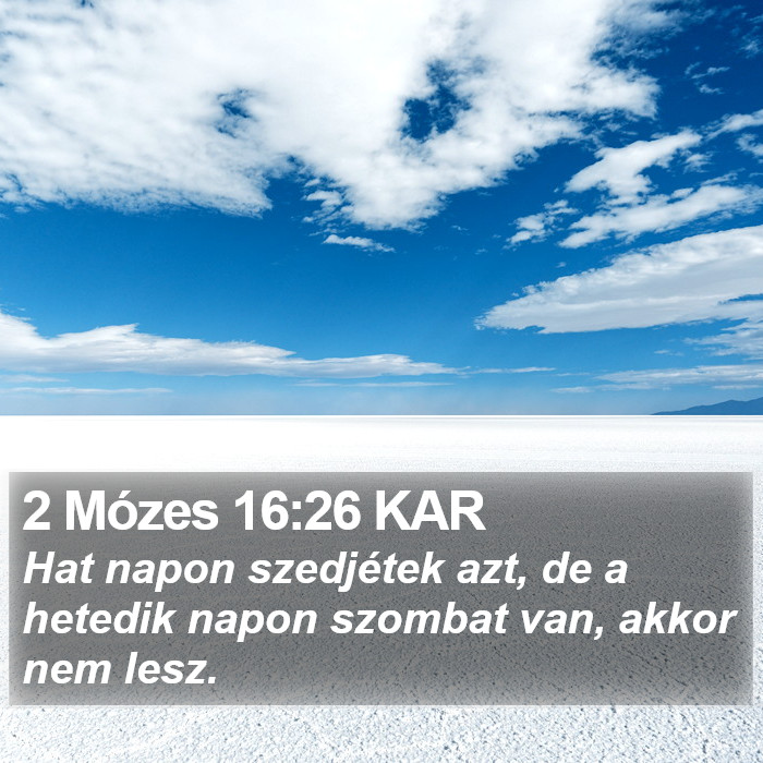 2 Mózes 16:26 KAR Bible Study