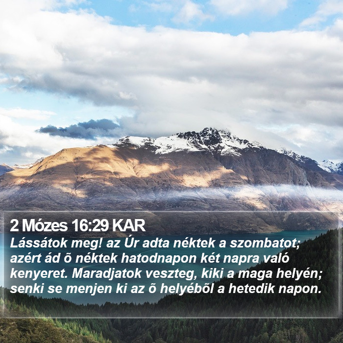 2 Mózes 16:29 KAR Bible Study