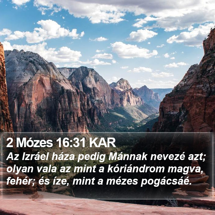 2 Mózes 16:31 KAR Bible Study