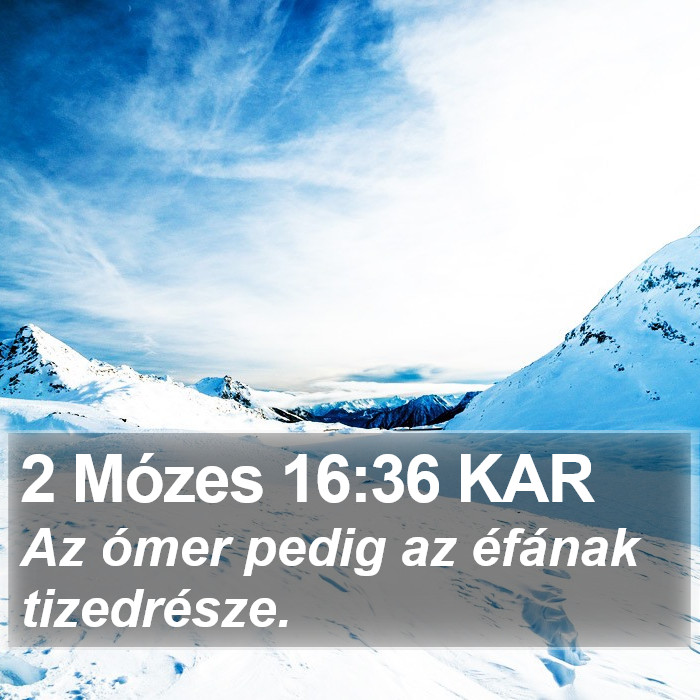 2 Mózes 16:36 KAR Bible Study