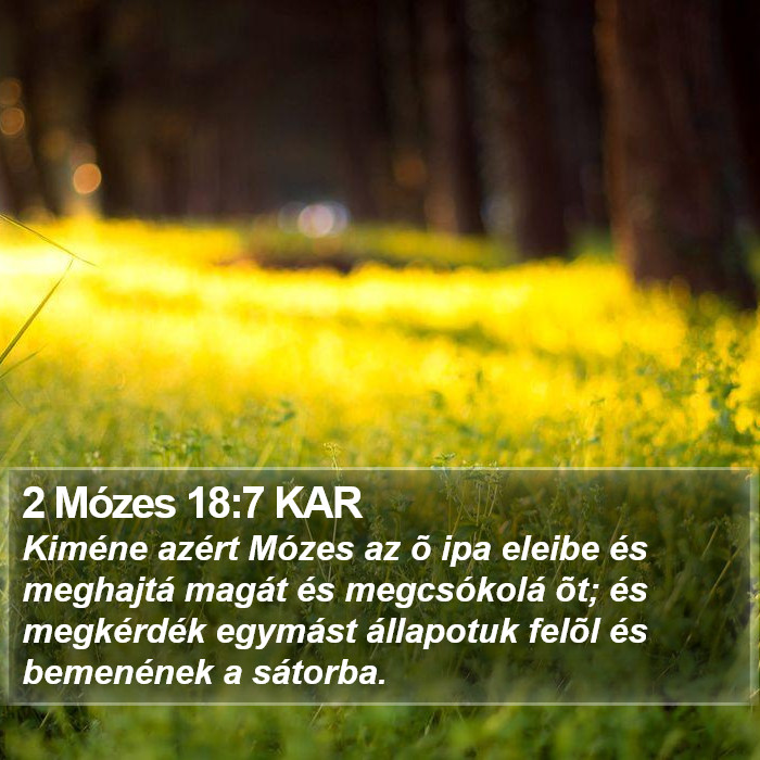 2 Mózes 18:7 KAR Bible Study