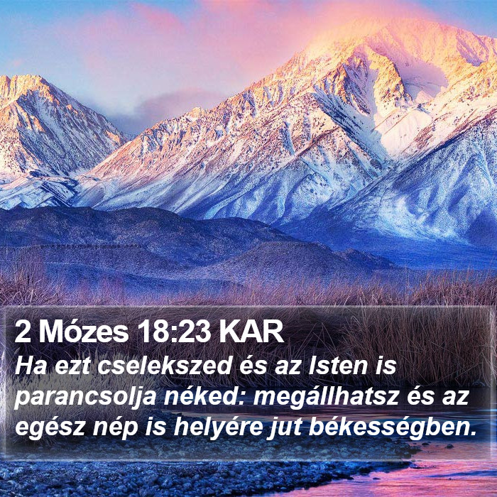 2 Mózes 18:23 KAR Bible Study