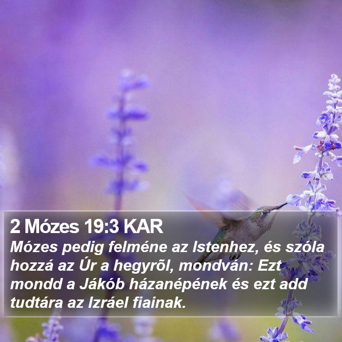 2 Mózes 19:3 KAR Bible Study