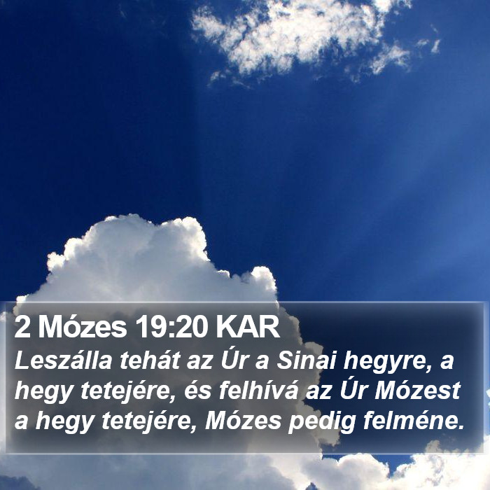 2 Mózes 19:20 KAR Bible Study