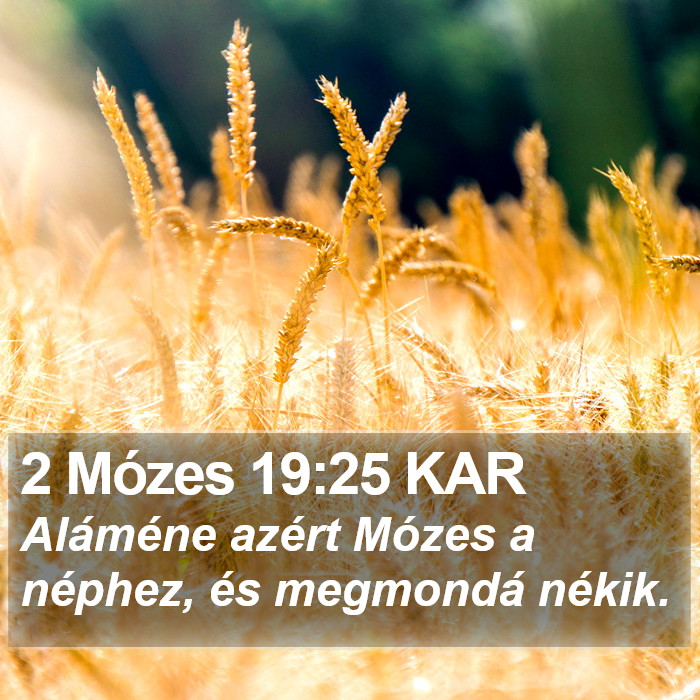 2 Mózes 19:25 KAR Bible Study