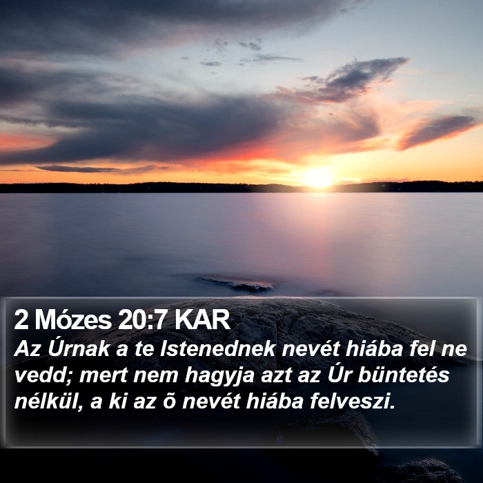 2 Mózes 20:7 KAR Bible Study