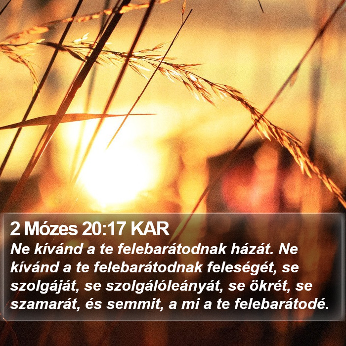 2 Mózes 20:17 KAR Bible Study