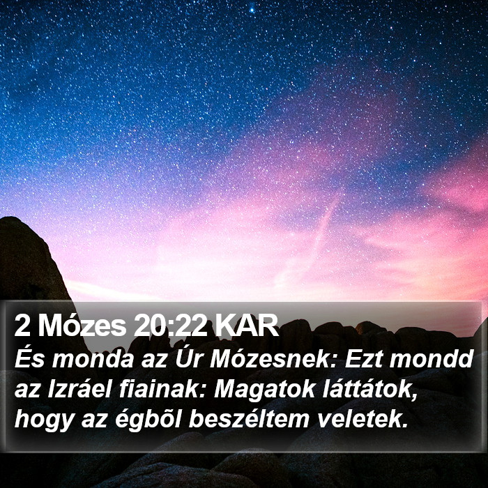 2 Mózes 20:22 KAR Bible Study