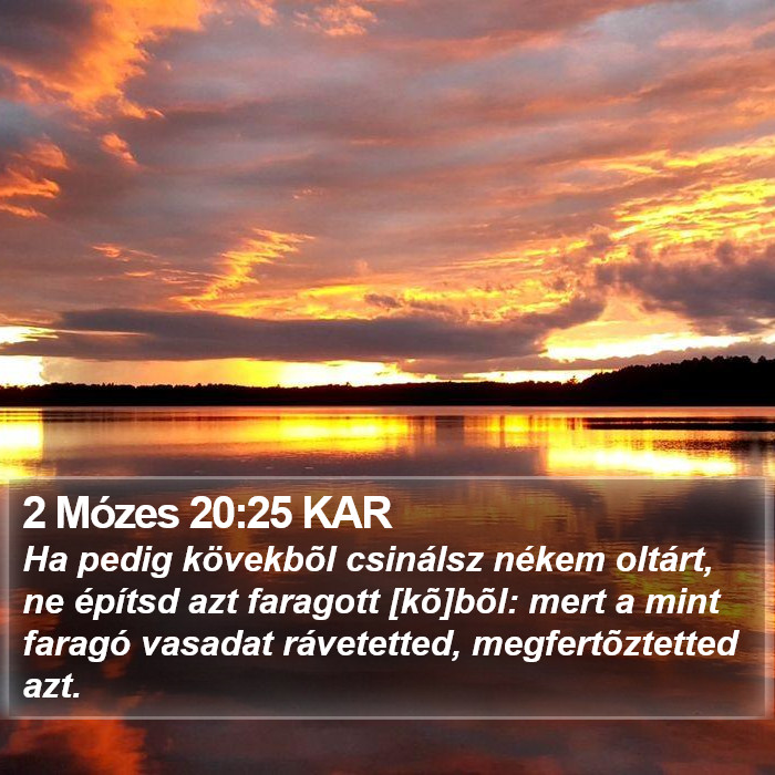 2 Mózes 20:25 KAR Bible Study