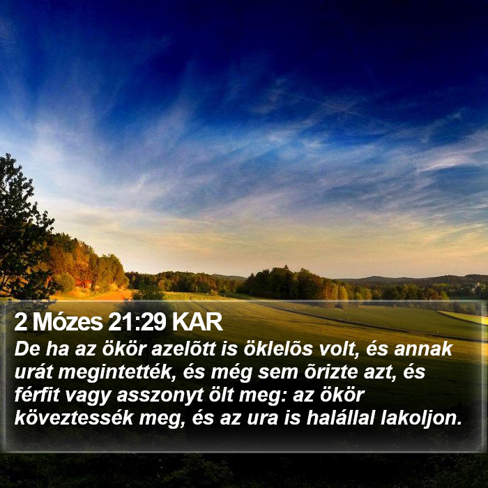 2 Mózes 21:29 KAR Bible Study