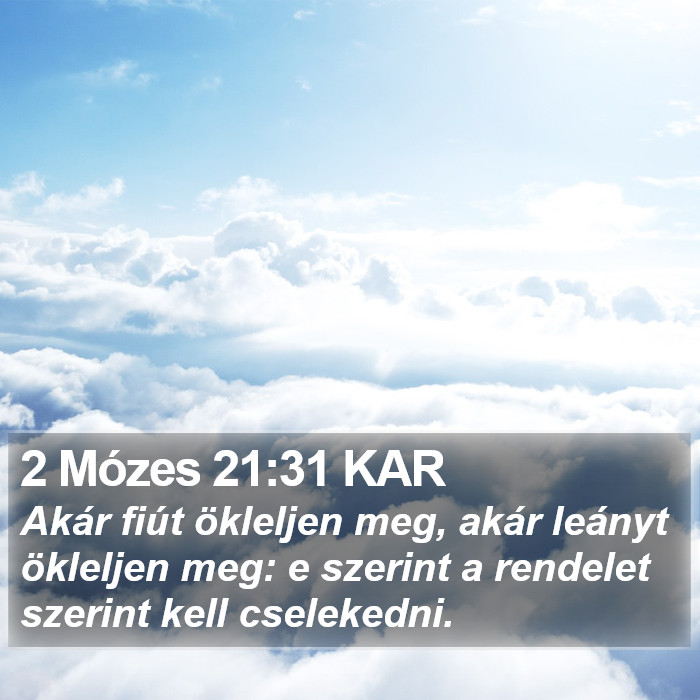 2 Mózes 21:31 KAR Bible Study