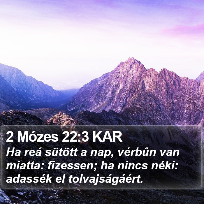 2 Mózes 22:3 KAR Bible Study