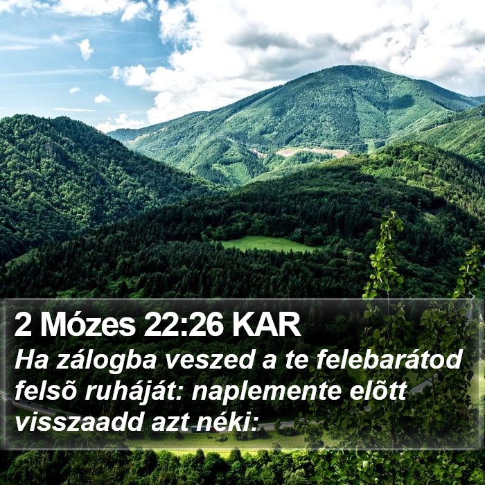 2 Mózes 22:26 KAR Bible Study