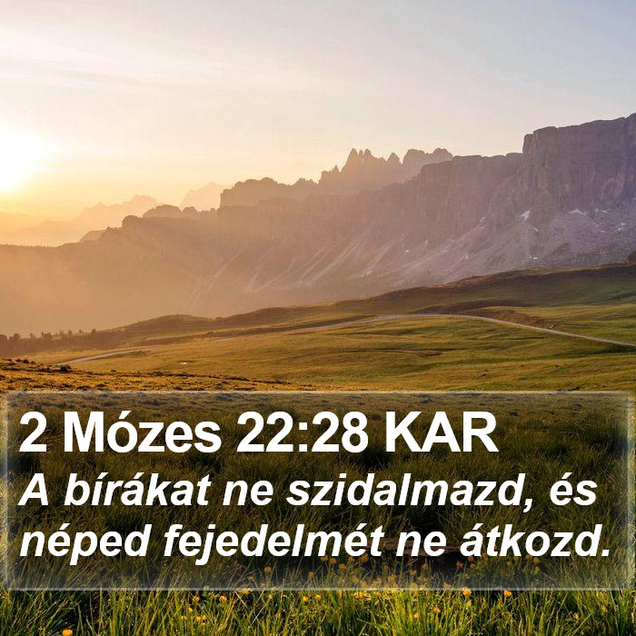 2 Mózes 22:28 KAR Bible Study